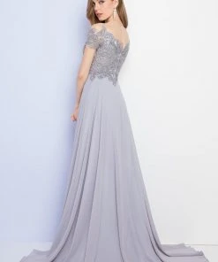 Terani Couture - 1721M4329 Short Sleeve Embellished Chiffon Gown