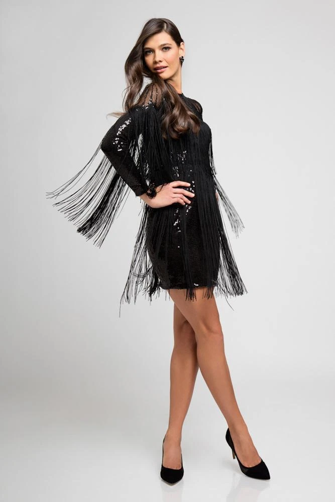 Cocktail Dresses Terani Couture - 1722C4053 Long Sleeve Sequined Cocktail Dress 6 Cocktail Dresses Terani Couture - 1722C4053 Long Sleeve Sequined Cocktail Dress