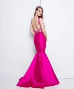 Terani Couture - 1811P5229 Beaded Plunging V-Neck Mermaid Gown Formal Gowns 7 Terani Couture - 1811P5229 Beaded Plunging V-Neck Mermaid Gown Formal Gowns