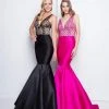 Terani Couture - 1811P5229 Beaded Plunging V-Neck Mermaid Gown Formal Gowns