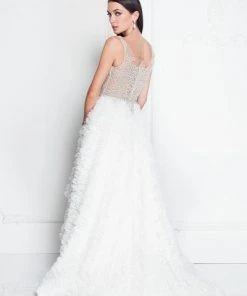 Formal Gowns Terani Couture - 1811P5796 Sleeveless Shirred Chiffon High Low Gown