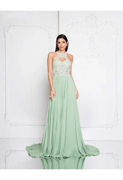 Formal Gowns Terani Couture - 1812P5393 Embellished Halter Chiffon A-line Dress 3 Formal Gowns Terani Couture - 1812P5393 Embellished Halter Chiffon A-line Dress