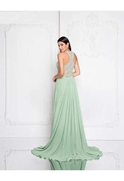 Formal Gowns Terani Couture - 1812P5393 Embellished Halter Chiffon A-line Dress 4 Formal Gowns Terani Couture - 1812P5393 Embellished Halter Chiffon A-line Dress