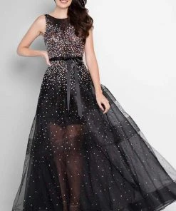 Formal Gowns Terani Couture - 1812P5853 Crystal Beaded Scoop A-line Dress