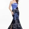 Formal Gowns Terani Couture - 1821E7136 Floral Strapless Mermaid Gown With Slit