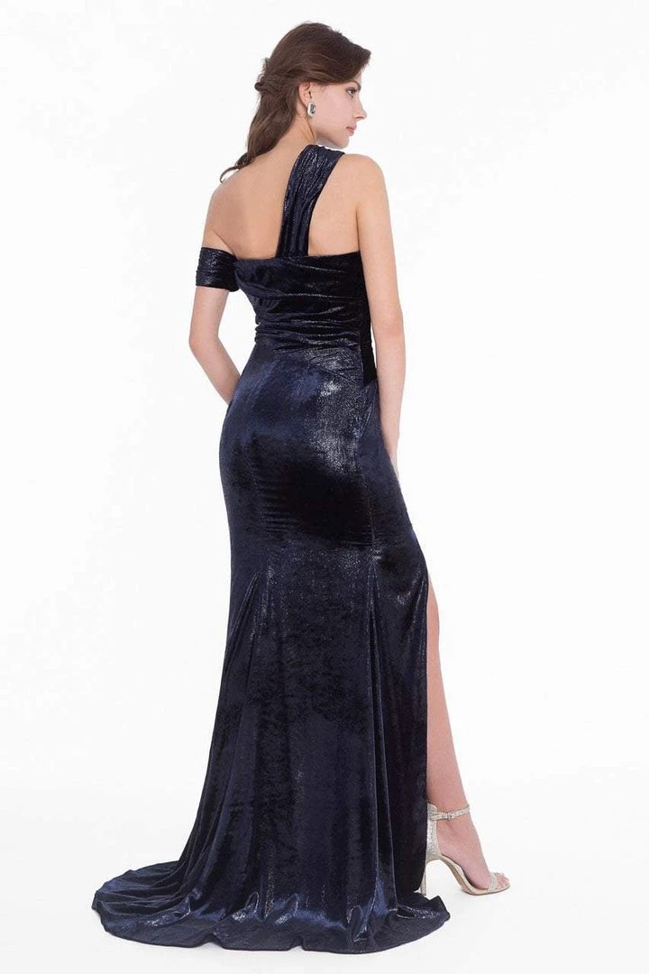 Terani Couture - 1821E7149 Asymmetrical Fitted Gown With Slit 4 Terani Couture - 1821E7149 Asymmetrical Fitted Gown With Slit