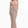 Terani Couture - 1821GL7427 Strapless Beaded Fringe Sheath Dress 2 Terani Couture - 1821GL7427 Strapless Beaded Fringe Sheath Dress