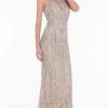 Terani Couture - 1822GL7508 Embroidered Illusion Halter Sheath Dress Formal Gowns