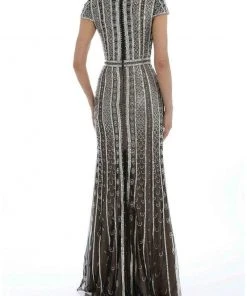 Terani Couture - 1911GL9469 Beaded High Neck Gown With Slit Formal Gowns