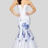 Terani Couture - 1911P8648 Metallic Print Sweetheart Mermaid Dress Formal Gowns