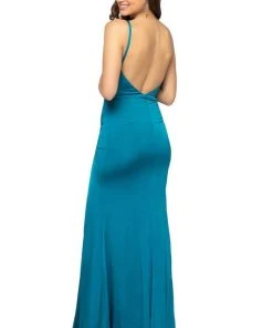 Terani Couture - 1912P8228 Crystal Beaded Plunging V-neck Sheath Dress
