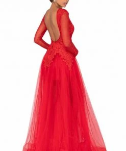 Formal Gowns Terani Couture - 1915P8344 Plunging V-Neck Long Sleeves Dress 9 Formal Gowns Terani Couture - 1915P8344 Plunging V-Neck Long Sleeves Dress
