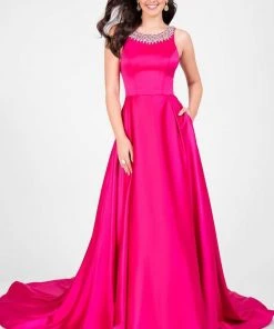 Formal Gowns Terani Couture - A-line Gown With Embelished Neck And Open Back 1712P2886