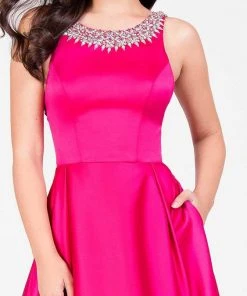 Formal Gowns Terani Couture - A-line Gown With Embelished Neck And Open Back 1712P2886