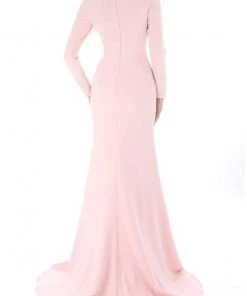 Terani Couture - Asymmetric Neckline Long Sleeve Formal Gown 1911M9320 - 1 Pc Black In Size 8 Available Formal Gowns