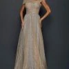 Terani Couture - Asymmetric Sequin Evening Gown 1922E0212 - 1 Pc Gold Silver In Size 2 Available Formal Gowns 1 Terani Couture - Asymmetric Sequin Evening Gown 1922E0212 - 1 Pc Gold Silver In Size 2 Available Formal Gowns
