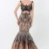 Formal Gowns Terani Couture - Baroque Illusion Mermaid Gown With Feather Fringes 1521GL0767A 1 Formal Gowns Terani Couture - Baroque Illusion Mermaid Gown With Feather Fringes 1521GL0767A