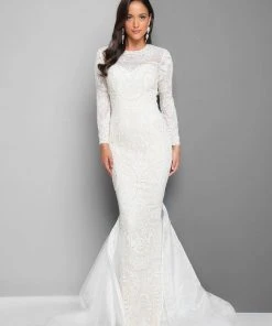 Formal Gowns Terani Couture - Beaded Mermaid Gown 1711GL3516