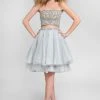 Terani Couture - Beaded Scallop Two-Piece Dress With Tiered Skirt 1711P2690 Cocktail Dresses