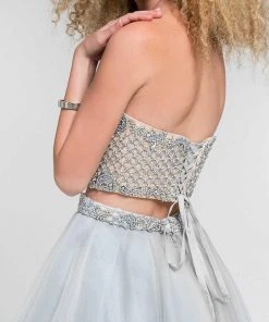 Terani Couture - Beaded Scallop Two-Piece Dress With Tiered Skirt 1711P2690 Cocktail Dresses