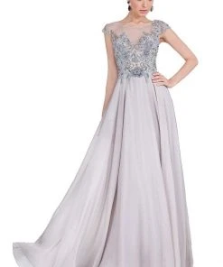 Terani Couture - Bewitching A-line Gown With Illusion Neckline 1611M0617 Formal Gowns