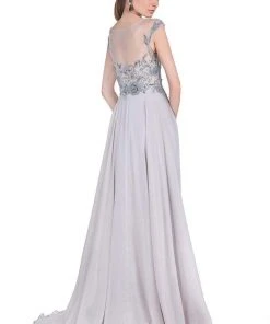 Terani Couture - Bewitching A-line Gown With Illusion Neckline 1611M0617 Formal Gowns