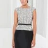 Terani Couture - C3656 Embellished Jewel Neck Sheath Dress