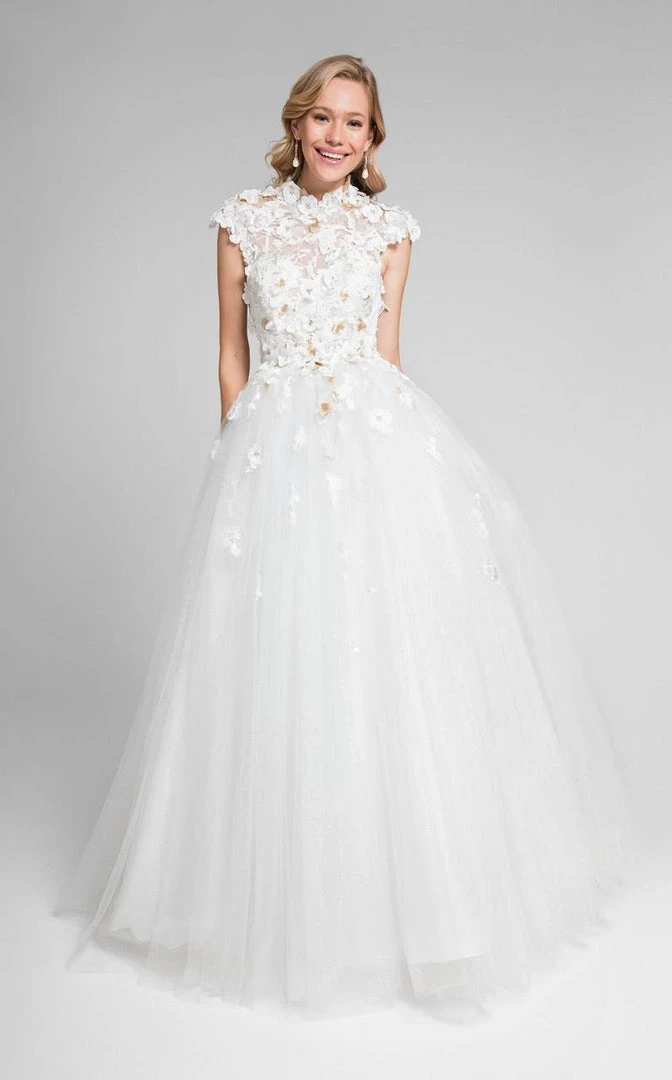 Terani Couture - Cap-sleeve Open Back Ballgown 1711P2840 3 Terani Couture - Cap-sleeve Open Back Ballgown 1711P2840