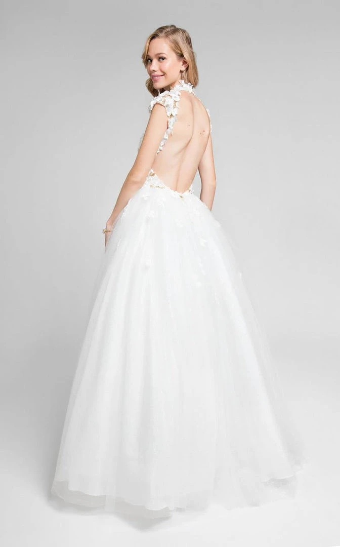 Terani Couture - Cap-sleeve Open Back Ballgown 1711P2840 5 Terani Couture - Cap-sleeve Open Back Ballgown 1711P2840
