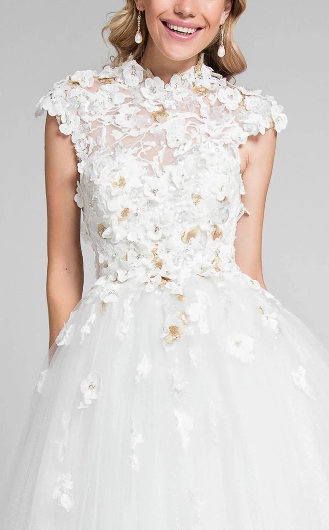 Terani Couture - Cap-sleeve Open Back Ballgown 1711P2840 4 Terani Couture - Cap-sleeve Open Back Ballgown 1711P2840