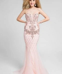 Formal Gowns Terani Couture - Captivating Beaded Sweetheart Mermaid Dress 1711P2590