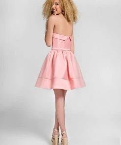 Terani Couture - Chic Strapless Straight Neck Short A-line Dress 1622H1124 Cocktail Dresses