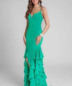 Terani Couture - Classy Sleeveless Sweetheart Fit And Flare Ruffled Dress 1712P2445 Formal Gowns 17 Terani Couture - Classy Sleeveless Sweetheart Fit And Flare Ruffled Dress 1712P2445 Formal Gowns