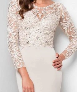 Formal Gowns Terani Couture - Dazzling Beaded Illusion Neck Polyester Mermaid Dress 1712M3434