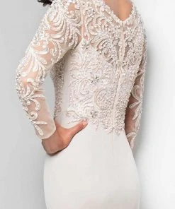 Formal Gowns Terani Couture - Dazzling Beaded Illusion Neck Polyester Mermaid Dress 1712M3434