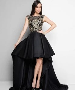 Formal Gowns Terani Couture - Dimensional Hi-low Gown With Train 1712P2538