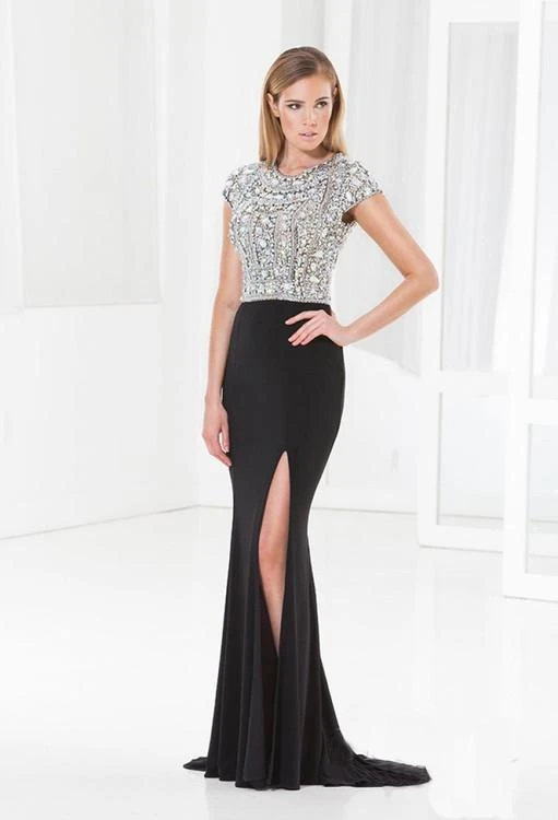 Terani Couture - E3759 Bejeweled Cap Sleeve Evening Dress 3 Terani Couture - E3759 Bejeweled Cap Sleeve Evening Dress