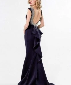 Terani Couture - Embellished Bateau Neck Gown 1522E0528B Formal Gowns