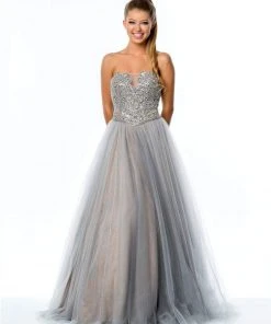 Terani Couture - Embellished Illusion Sweetheart Gown 151P0084B Plus Size Dresses