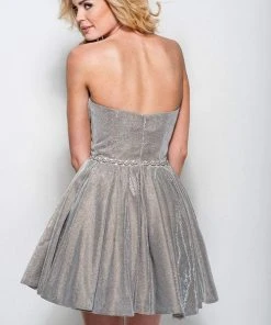 Terani Couture - H3622 Strapless Crystal Pleated A-Line Cocktail Dress