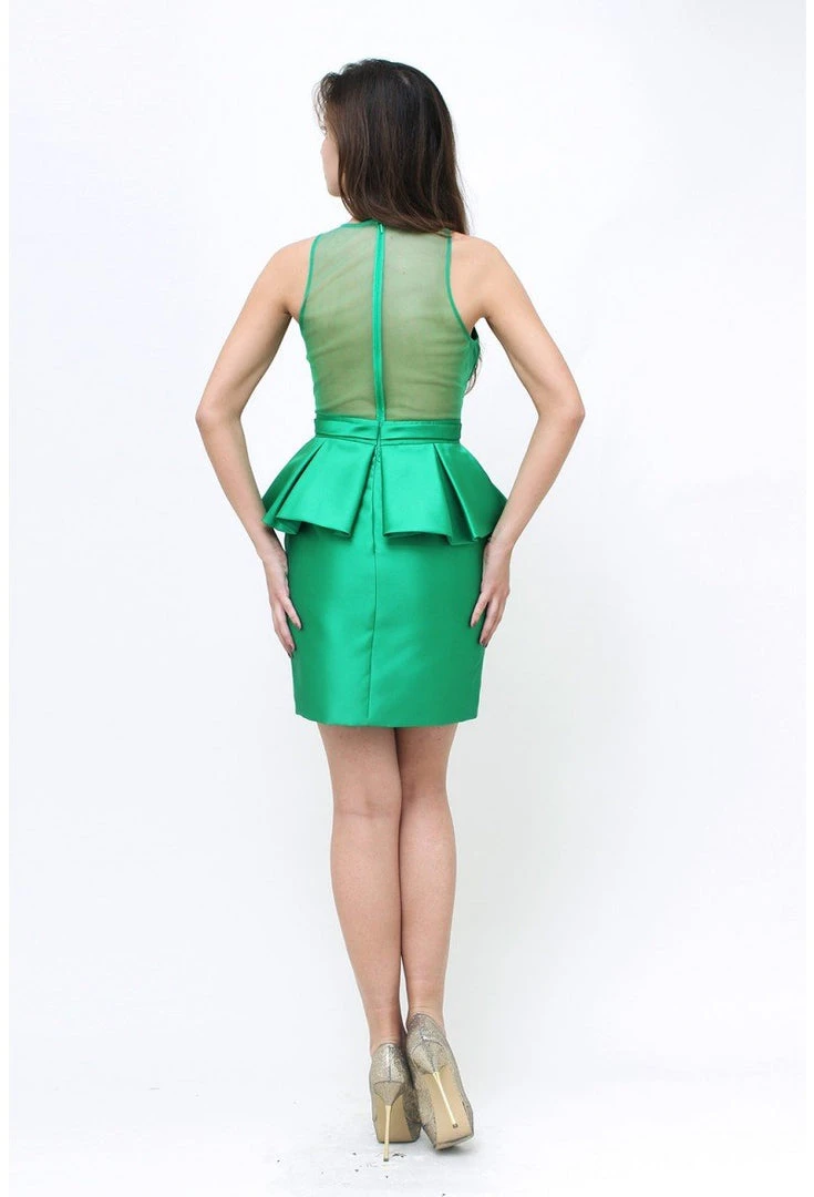 Terani Couture - H3642 Sleeveless Illusion Peplum Cocktail Dress 4 Terani Couture - H3642 Sleeveless Illusion Peplum Cocktail Dress