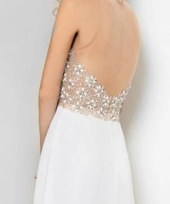 Terani Couture - Illusion Sweetheart Chiffon Gown 1712P2512 Formal Gowns