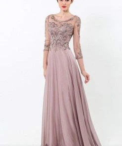 Formal Gowns Terani Couture - Intricate Scoop Illusion A-Line Gown 1521M0636G