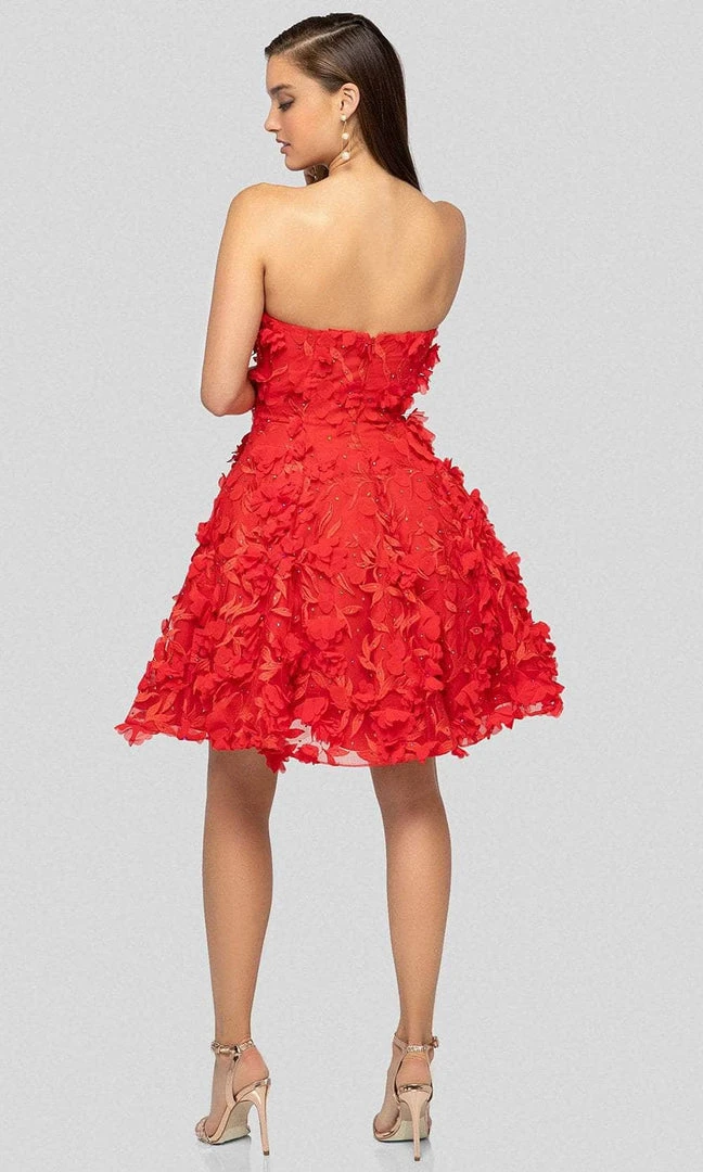 Cocktail Dresses Terani Couture - Jeweled Floral Appliqued Bustier Dress 1911P8057 - 1 Pc Red Red In Size 8 Available 4 Cocktail Dresses Terani Couture - Jeweled Floral Appliqued Bustier Dress 1911P8057 - 1 Pc Red Red In Size 8 Available