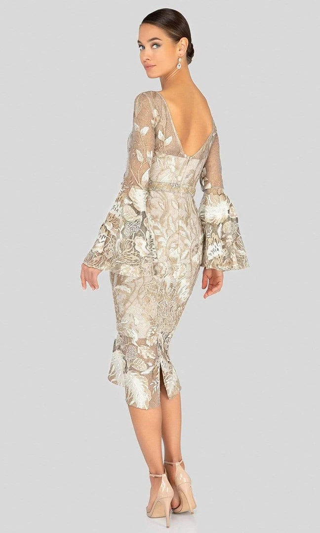 Cocktail Dresses Terani Couture - Long Bell Sleeve Embroidered Lace Dress 1913C9065 - 1 Pc Blush In Size 6 Available 6 Cocktail Dresses Terani Couture - Long Bell Sleeve Embroidered Lace Dress 1913C9065 - 1 Pc Blush In Size 6 Available