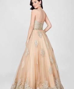 Terani Couture - Luxurious Strapless Sweetheart A-line Gown With Emblellished Waist 1712P2890 Formal Gowns