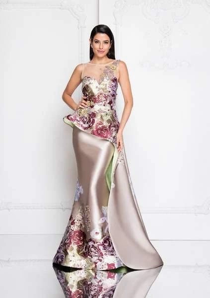 Terani Couture - Multi-Color Illusion Bateau Mermaid Dress 1811E6124 Formal Gowns 3 Terani Couture - Multi-Color Illusion Bateau Mermaid Dress 1811E6124 Formal Gowns