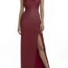 Terani Couture - One Shoulder Asymmetric Neck Evening Dress 1911E9610 - 1 Pc Berry In Size 8 Available Formal Gowns