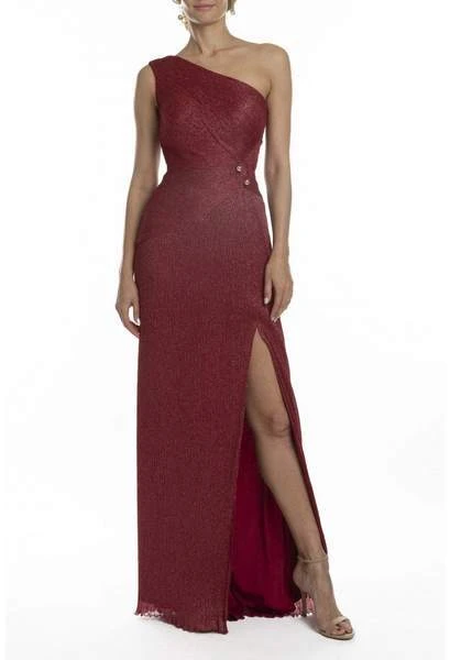 Terani Couture - One Shoulder Asymmetric Neck Evening Dress 1911E9610 - 1 Pc Berry In Size 8 Available Formal Gowns 3 Terani Couture - One Shoulder Asymmetric Neck Evening Dress 1911E9610 - 1 Pc Berry In Size 8 Available Formal Gowns