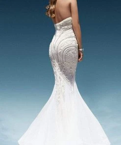 Terani Couture - Pearl Crusted Sweetheart Mermaid Gown 1611GL0463A
